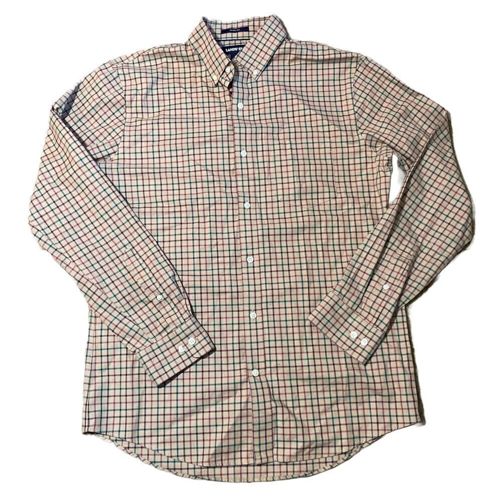 Lands End Plaid Dress Shirt